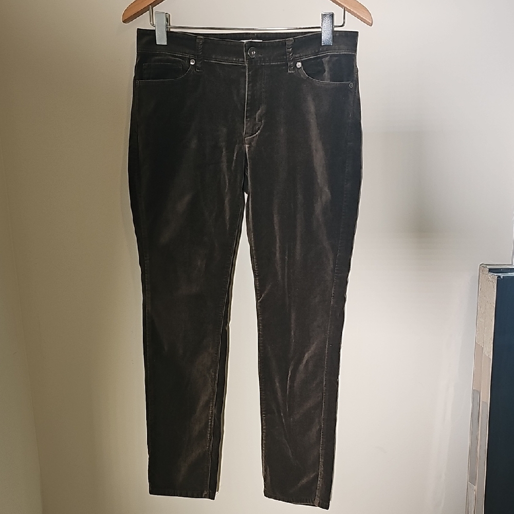 J.jill Womens Olive Green Velvet Pants. Size 4. Straight Leg.‎